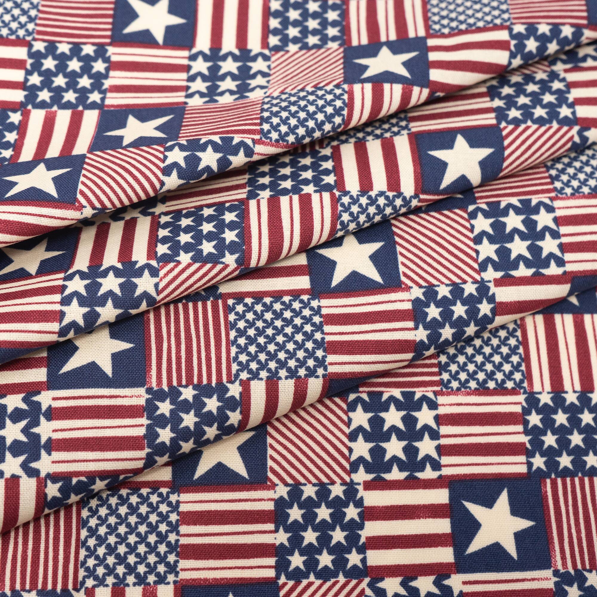 SINGER Patch Stars Stripes Cotton Fabric